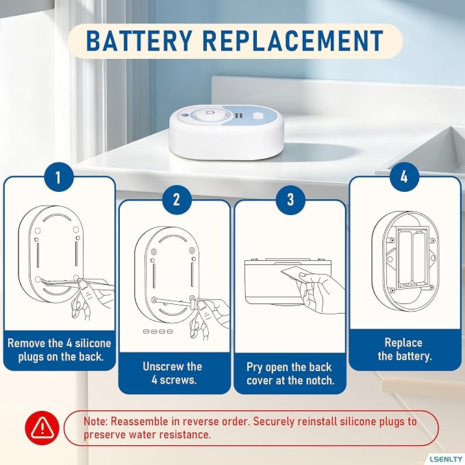 LSENTLY Water Leak Detector Supports 5 Years Standby Time, LED Indicator & - Image 4