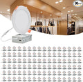 MKUJOO 96 Pack 4 Inch Ultra-Thin LED Recessed Ceiling Light with Junction Box,Panel Light,Daylight, 9.5W,2700K/3000K/3500K/4000K/5000K Selectable Dimmable Downlight ETL&FCC&CE Energy Star Certified