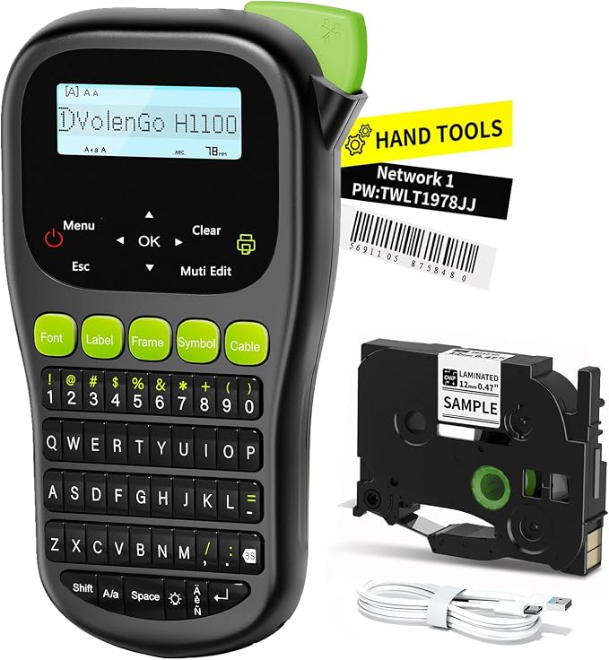 Label Maker Machine with-Tape, Wire Label Maker Waterproof-Labels, H1100 by HOME