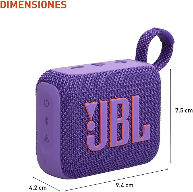 JBL Go 4 - Ultra-Portable, Waterproof and Dustproof Bluetooth Speaker, Big JBL Pro Sound with Punchy bass, 7-Hour Built-in Battery, Made in Part with Recycled Materials (Purple)