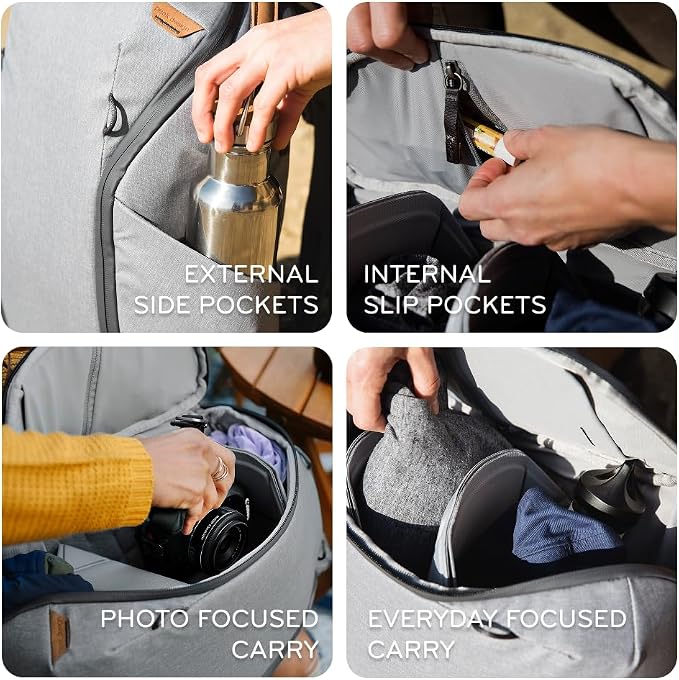 Peak Design Everyday Backpack Zip 20L, 270-Degree Zip, Dual Side Pockets - Image 4