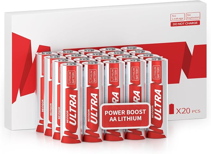 BEVIGOR AA Lithium Batteries 20 Pack, 1.5V Double A Batteries by BEVIGOR