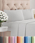 Full Size 4 Piece Sheet Set - Comfy Breathable & Cooling Bed Sheets Set - Hotel Luxury Bedding for Women, Men, Kids, Teens, Boys & Girls - Deep Pockets, Soft, Wrinkle Free - Oeko-Tex - Grey Stripes 2
