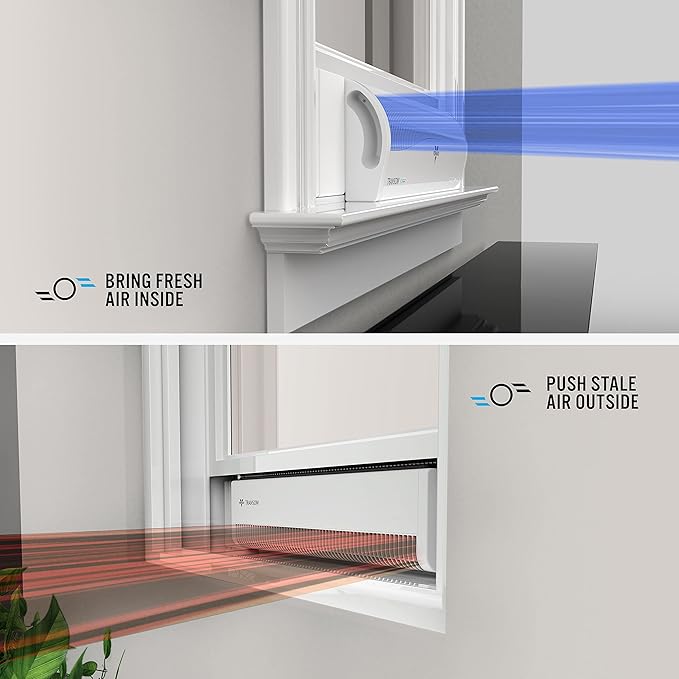 Vornado TRANSOM AE Window Fan Works with Alexa, 4 Speeds, Reversible Exhaust Mode, Weather Resistant Case, Whole Room,White