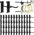 Alffun 50 Pack Grid Wall Hooks, 4 Inch Heavy Duty Wire Grid Display Hooks, Gridwall Accessories for Retail, Craft Shows, Garage Storage, and Home Organization, Black