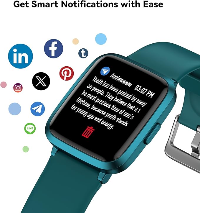 LIVIKEY Fitness Tracker Watch with Heart Rate Monitor, Activity Tracker with Pedometer, Sleep Monitor, Calories & Step Counter, IP68 Waterproof Smart Watches for Women Men Fitness Watch for Sports