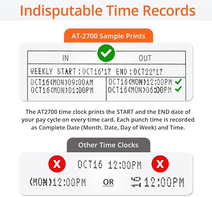 Touch Free Small Business Time Clock AT-2700 - Image 3
