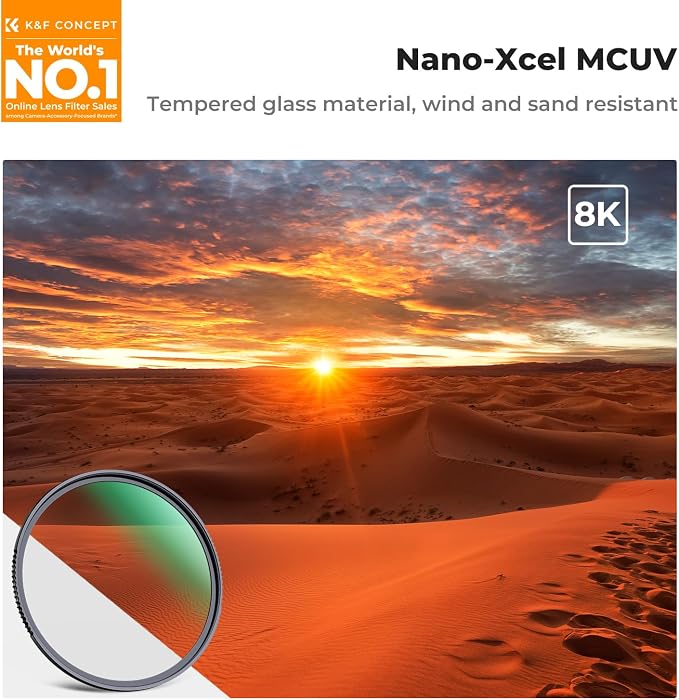 K&F CONCEPT 95mm MC UV Protection Filter Shockproof Tempered Optical Glass - Image 2