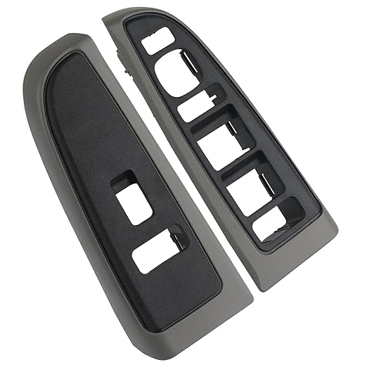 Window Switch Bezel Cover Gray Compatible with Chevy Chevrolet Avalanche Silverado Suburban Tahoe, GMC Sierra Yukon, Cadillac Escalade 2004-2007 89045129 89045121 Window Switch Trim Accessories