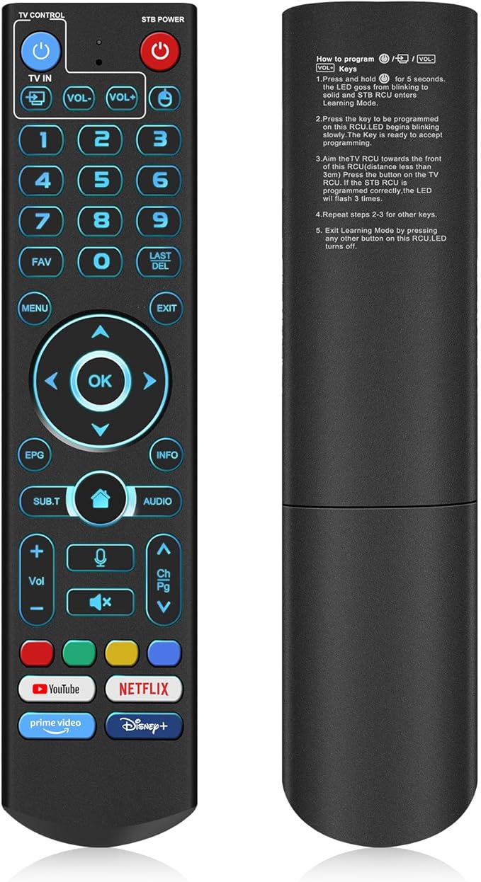 Backlight Voice Remote Control Replacement Compatible for vSeeBox V5 Pro,3 Pro, V3 Plus,V1,V1 Pro,V2,V2 Pro, V1 Max,Elite,Max