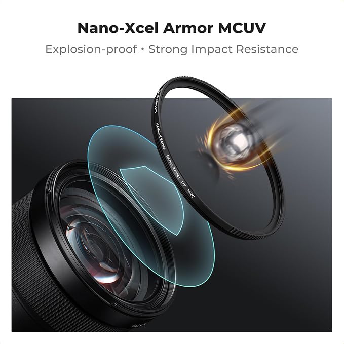 K&F CONCEPT 37mm Explosive-Proof MCUV Lens Protection Filter 28 Multi-Layer - Image 2