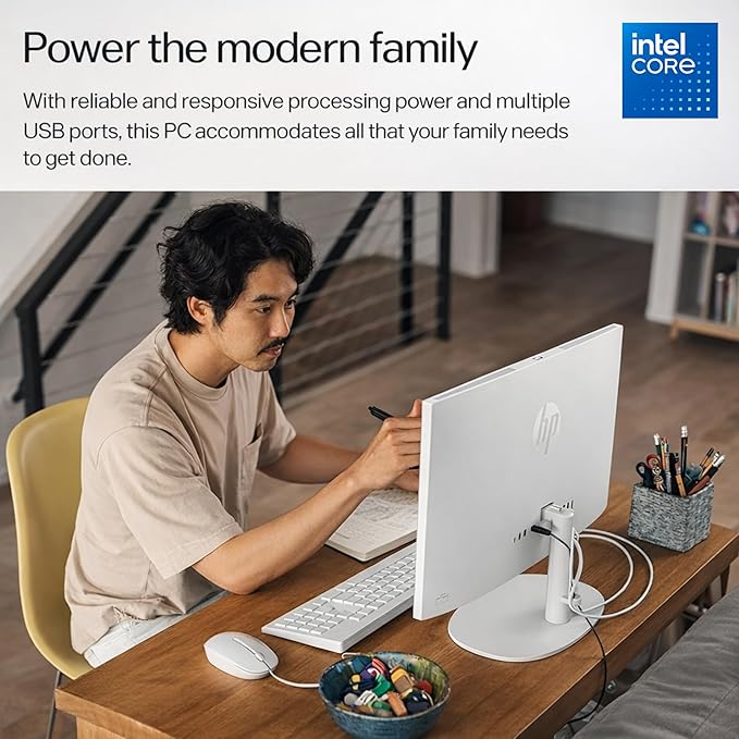 HP 22" FHD All-in-One Desktop Computer • 16GB DDR5 RAM • 512GB External and 128GB UFS Storage | The New Version for Everyday Efficency • Latest 13th Gen Intel Quad-Core • Office 365 for The Web