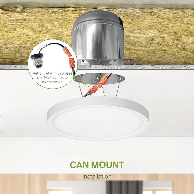 ASD LED 5" Round Flush Mount Ceiling Light Fixture, Low Profile Surface Lighting | 5CCT, Dimmable, Ultra-Thin, ETL Listed | 10W 700LM 2700-6000K 120V | Kitchen, Bedroom, Hallway Lamp | White, 12 Pack