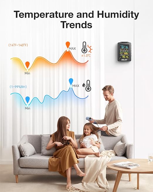 BALDR Weather Station with 1H & 12H Dual Forecast, Rechargeable USB Powered - Image 5