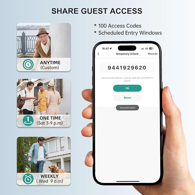 Keyless Entry WiFi Smart Lock, Hornbill Fingerprint Smart Deadbolt with App Control, Compatible with Alexa, Touchscreen Keypad Door Lock with Auto-Lock for Rentals Home