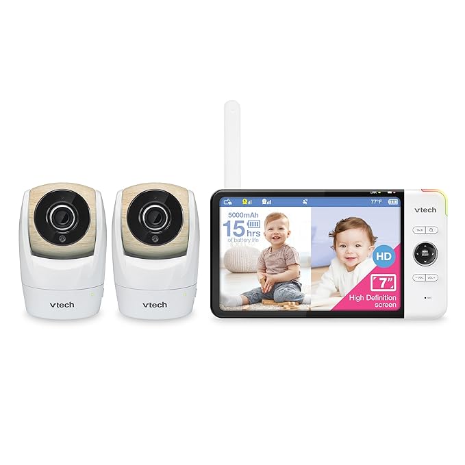 VTech VM919HD (Upgraded) Video Monitor with 7'' 720p Screen,360 Panoramic Viewing, 110 Wide-Angle View,Night Vision, Up to 1000ft Range, Secured Transmission No WiFi