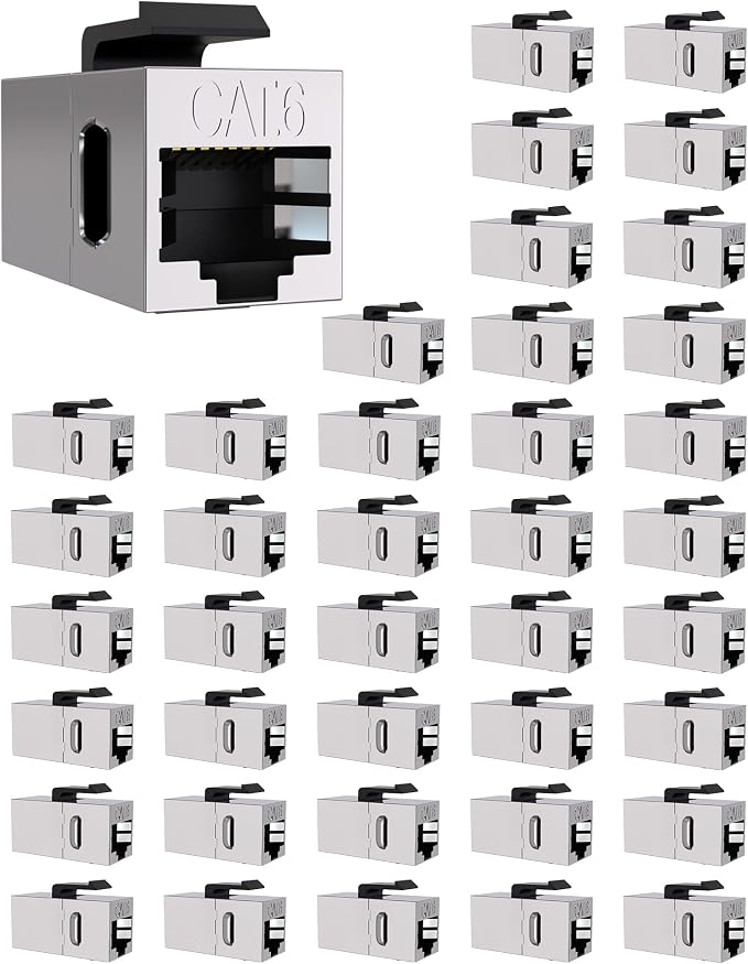 40 Pack Cat 6 Shielded Keystone Coupler, Cat6 Keystone Jacks Female to Female by VANDESAIL