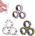 9Pcs Magnetic Rings Fidget Toys for Adults and Kids,Fidget Spinner Rings for Anxiety Relief Therapy Toys for Boy and Girl Ages 8-13,Teens Gift for Teen Party Favors Stocking Stuffers