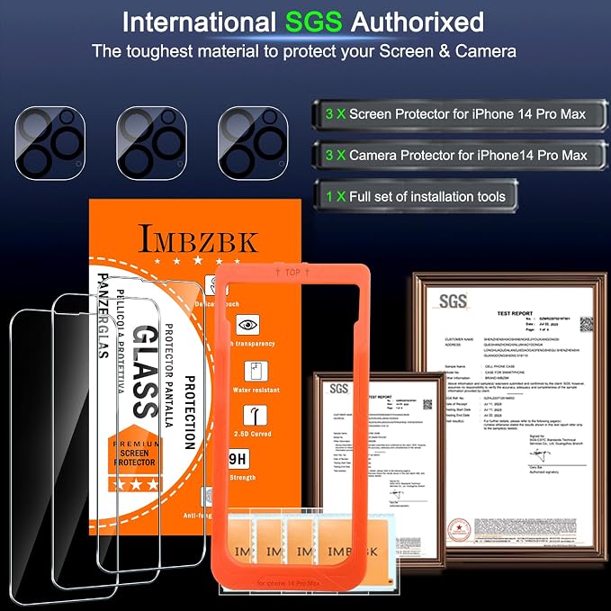 IMBZBK 3 Pack Screen Protector for iPhone 14 Pro Max Accessories, Case Friendly - Image 5