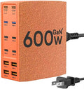 SAIPKYGS USB Charging Station (600W),12-Port USB C Charger Block with Dual 100W PD USB-C Fast Charging Station Hub for MacBook Pro/Air/All iPad Phone 17/16 15/14/13/Pro Max/Samsung Galaxy Note(Orange)