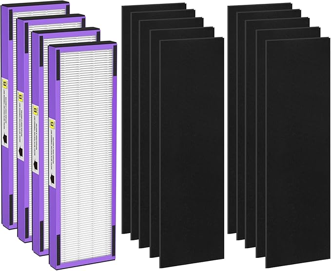 FLT4850PT HEPA Filter B Pet Replacement Compatible with G-Guardian Air Purifier AC4825 AC4825E AC4850PT AC4300 AC4800 AC4900 AC4850,4 H13 True HEPA Filters & 10 Activated Carbon Pre-Filters