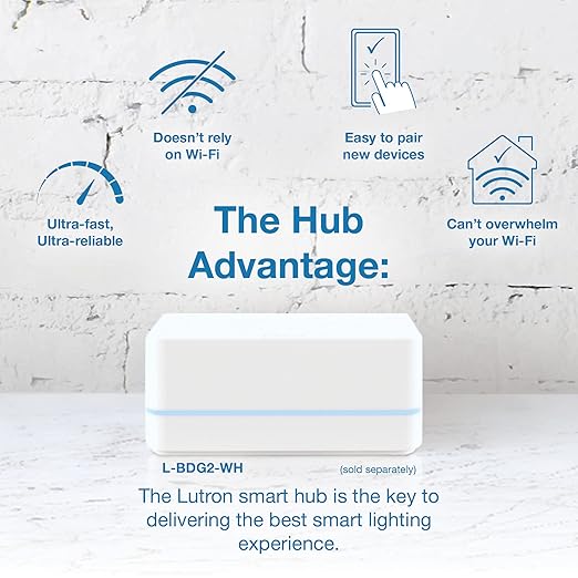 Lutron Caseta Original Smart Light Switch (Lutron Smart Hub Required), for Home, LED Lights, and Fans, 6 Amp, Single-Pole/3-Way, Neutral Required, PD-6ANS-WH 3 Pack, White