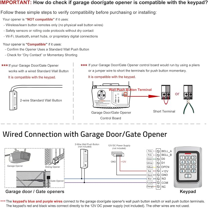 WiFi Access Control Keypad, 12V DC Wireless WiFi TUYA Door Keypad, PIN Code & - Image 3