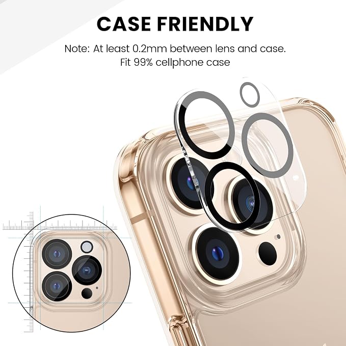 Tensea [3Pcs for iPhone 16 Pro / 16 Pro Max Camera Screen Protector, Tempered - Image 5