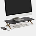 Anji Mountain Monitor Stand - Desktop Organizer & Laptop Riser, Ergonomic Monitor Riser, Space-Saving Monitor Stand for Desk, Durable Construction, Easy Assembly, Ideal for Home & Office,Black