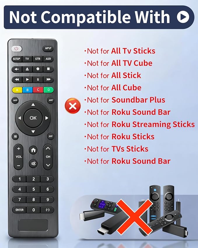 (Pack of 2) Universal Replacement TV Remote – Compatible with Samsung, LG, Vizio, Hisense, Philips, RCA, Sharp, Onn, Westinghouse, Element, Sanyo, Emerson, and More Brands