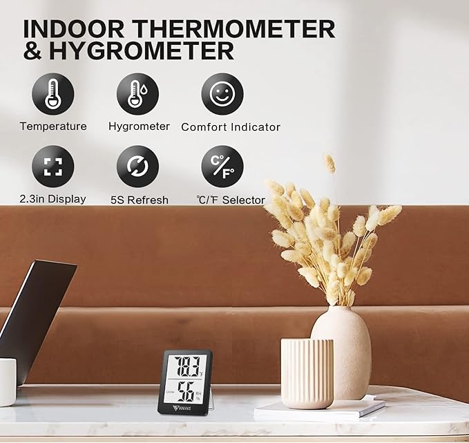DOQAUS Humidity Meter, 2 Pack Room Thermometer Indoor, Hygrometer - Image 2