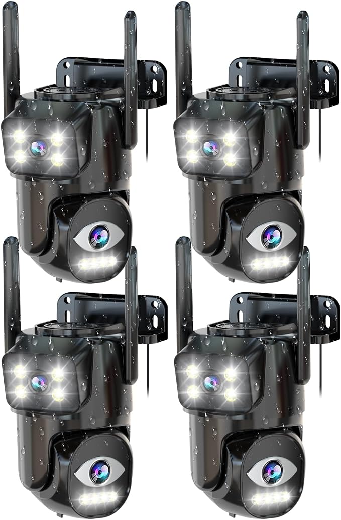 LETSCEE Dual Lens WiFi Security Camera Outdoor, 5G/2.4G PTZ Outdoor Auto by LETSCEE