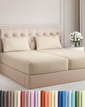 Split King Size 5 Piece Sheet Set - Comfy Breathable & Cooling Bed Sheets Set - Hotel Luxury Bedding for Women, Men, Kids, Teens, Boys & Girls - Deep Pockets, Soft and Wrinkle Free - Oeko-Tex - Wheat