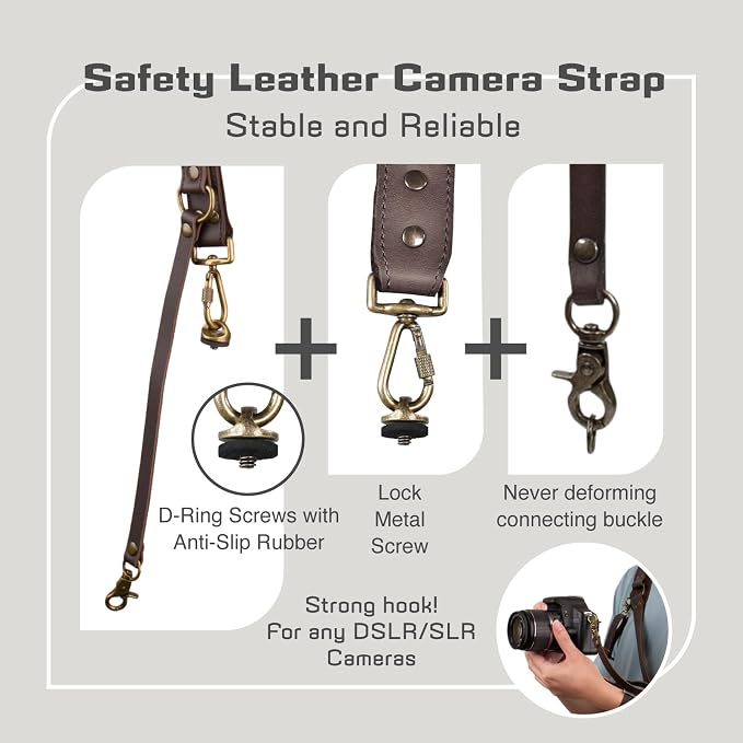 Leather Camera Harness for 1 Camera, Single Camera Strap for Photographers - Image 3