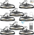ACOHOOK 250W LED High Bay Light 37500lm Commercial Bay Lighting with Smart Controller Supports Normal Mode & Motion Sensor Mode(Energy Saving) AC100-277V UFO LED High Bay Shop Lights-8Pack
