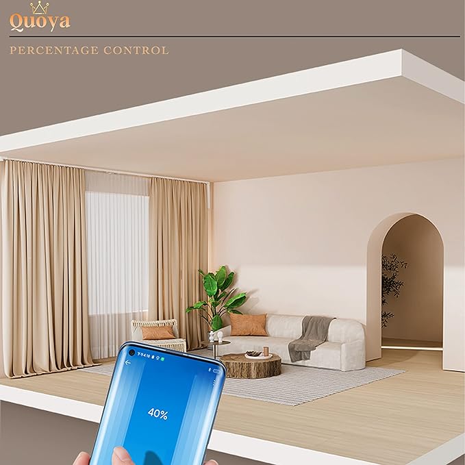 Quoya QL600 Smart Electric Curtain Track, Motorized Motor, Adjustable Track Length, Compatible with Alexa, Google, Siri, Apple Watch (up to 275 inches (7 metres) (Wall Brackets NOT Included)