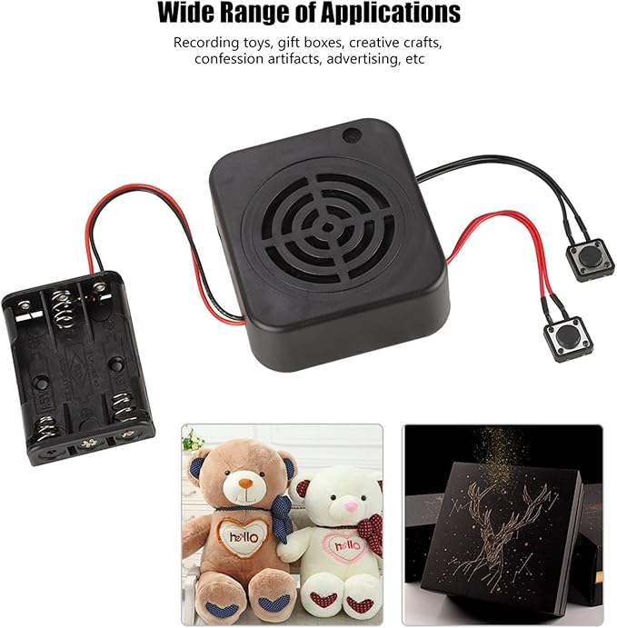 Voice Recording Box, 2/4 Minutes 3W DIY Voice Recording Box Playback Module Clear Sound DIY Recording Module for Stuffed Animals Gift Boxes Crafts (2 Minutes Recording