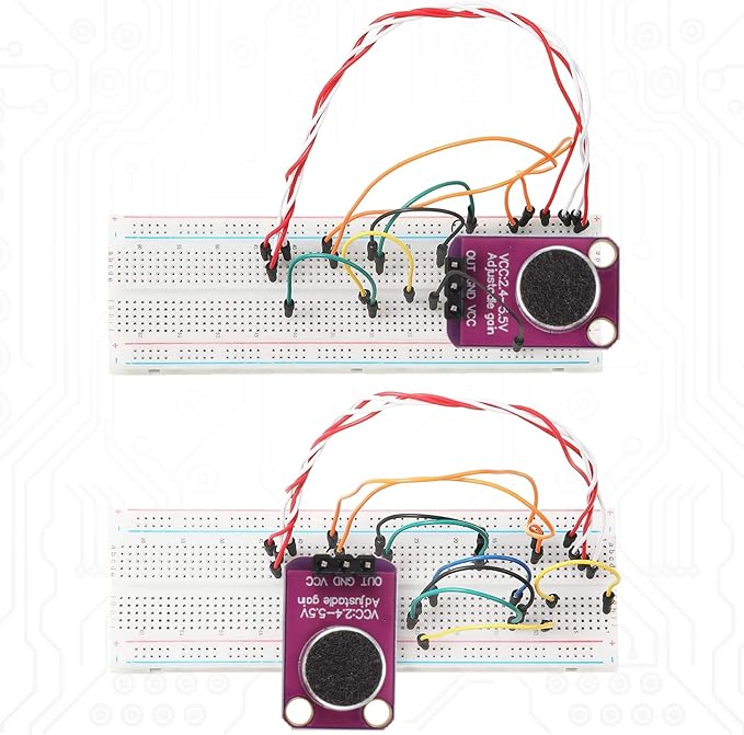 Weewooday 10 Pieces Electret Microphone Amplifier Adjustable MAX4466 Module Microphone Preamplifier Blue Breakout Board Compatible with Arduino
