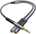 JOMLEY Headphone Splitter 3.3ft(1m), Audio Splitter 3.5mm 1 Male to 2 Female Adapter, Nylon-Braided 3.5mm Dual Headphone Jack Extension Cable for Headset, Smartphone, Tablet, Laptop