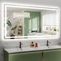 YEELAIT 68x36 Inch LED Bathroom Mirror with Lights Front and Backlit Lighted Vanity Mirror for Bathroom Wall with 3 Colors Dimmable Anti-Fog Memory Shatter-Proof IP54 Waterproof Horizontal/Vertical