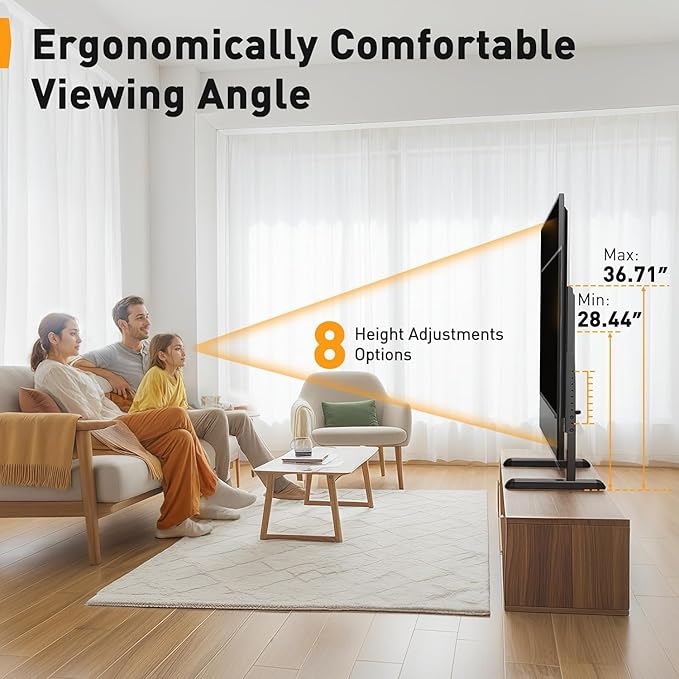 Perlegear Universal TV Stand Legs for Most 37–86 Inch TVs up to 132 lbs, Height Adjustable TV Legs Replacement Suitable for Soundbar, Table Top Stand Base Max VESA 800 x 500mm, PGTVS20