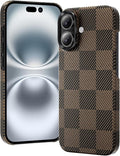 toushion 3 in 1 for iPhone 16 Case Carbon Fiber Black&Gold, Fits MagSafe by Unknown
