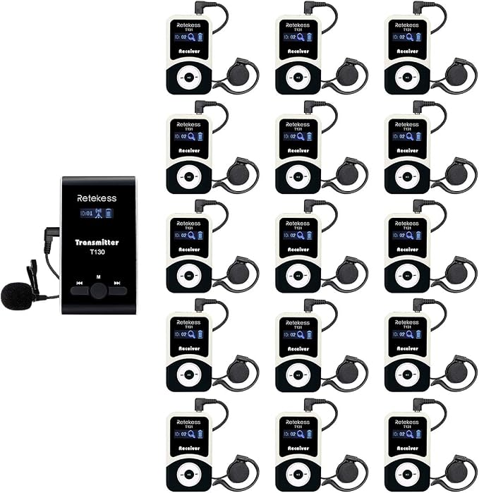 Retekess T130 Wireless Tour Guide System, Church Translation System, Tour Guide by Retekess