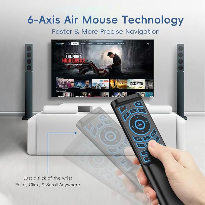 iPazzPort Mini Air Mouse Remote with Keyboard - 7-Color Backlit, Bluetooth & 2.4G Dual-Mode, Responsive Light-Press Buttons for Smart TV, Android Box, PC, Windows | AAA Battery Powered (NOT Included)