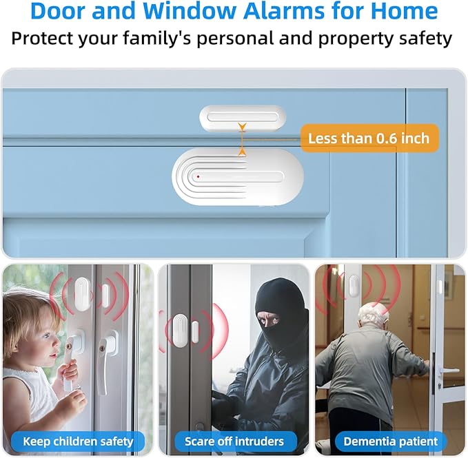 Daytech Wireless Door Sensor Chime Door Entry Chime with 800ft Range 20 Chimes 5 Adjustable Volume Door Open Chime for Business/Home/Office/Store When Entering, 1 Sensor + 1 Receiver