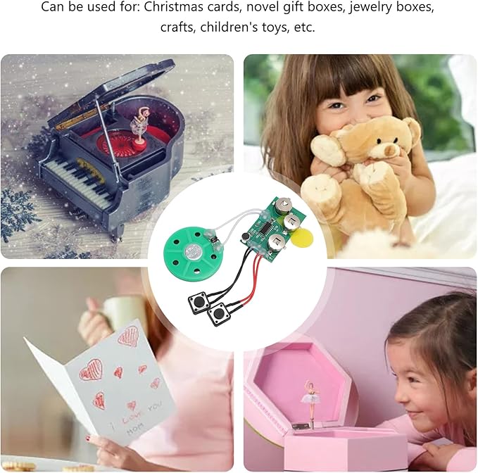 FOSA 120 Seconds Sound Recorder Module, Recordable Voice Module with Speaker, Recording Music Voice Player Sound Module Chip for Greeting Card