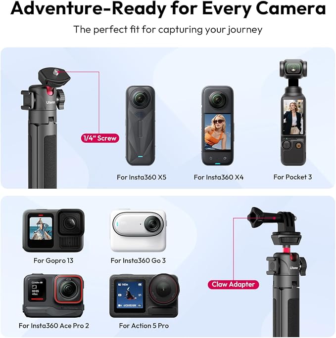 ULANZI MT-16 Extendable Mini Camera Tripod, 4 Levels Adjustment 360° Ball Head - Image 3