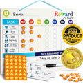 QUOKKA Magnetic Behavior Chore Chart for Kids at Home - Gift Reward Visual Schedule Chart - Dry and Erase Routine and Responsibility - Use 48 Magnets & 49 Stars - from Toddlers to Teens