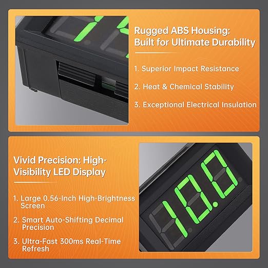 DiGiYes 5 Pack DC 5-120V Digital Mini Voltmeter 2 Wire 0.56 inch LED Display Panel Voltage Meter for Car Motorcycle Battery Monitor (Green)