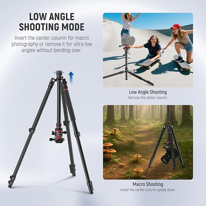 NEEWER Basics Camera Tripod Monopod, 360° Ball Head, Arca Type QR Plate - Image 5